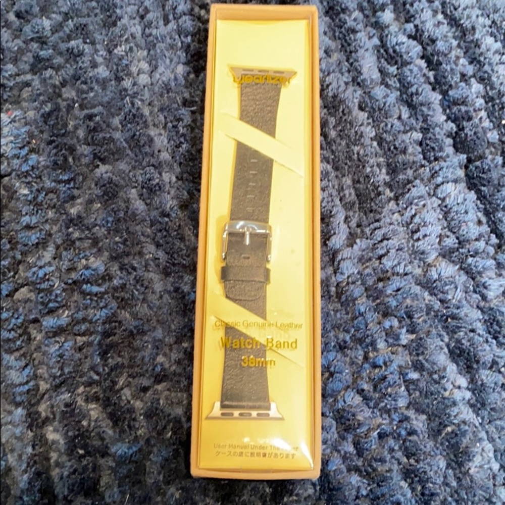 New Black Leather 38mm apple iwatch band